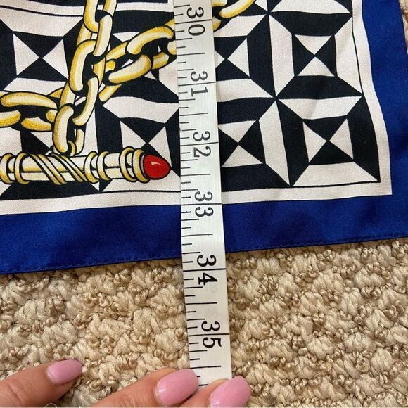 Rare Jafra tempus fugit blue celestial theme scarf Square - Picture 8 of 8